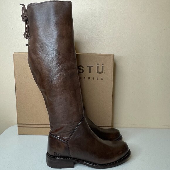 BED STU Manchester Distressed Brown Leather Tall Riding Boots BedStu Size 6.5 - Picture 3 of 16
